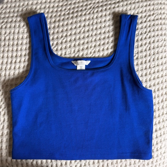 Blue Ribbed Tank Top - Picture 1 of 4